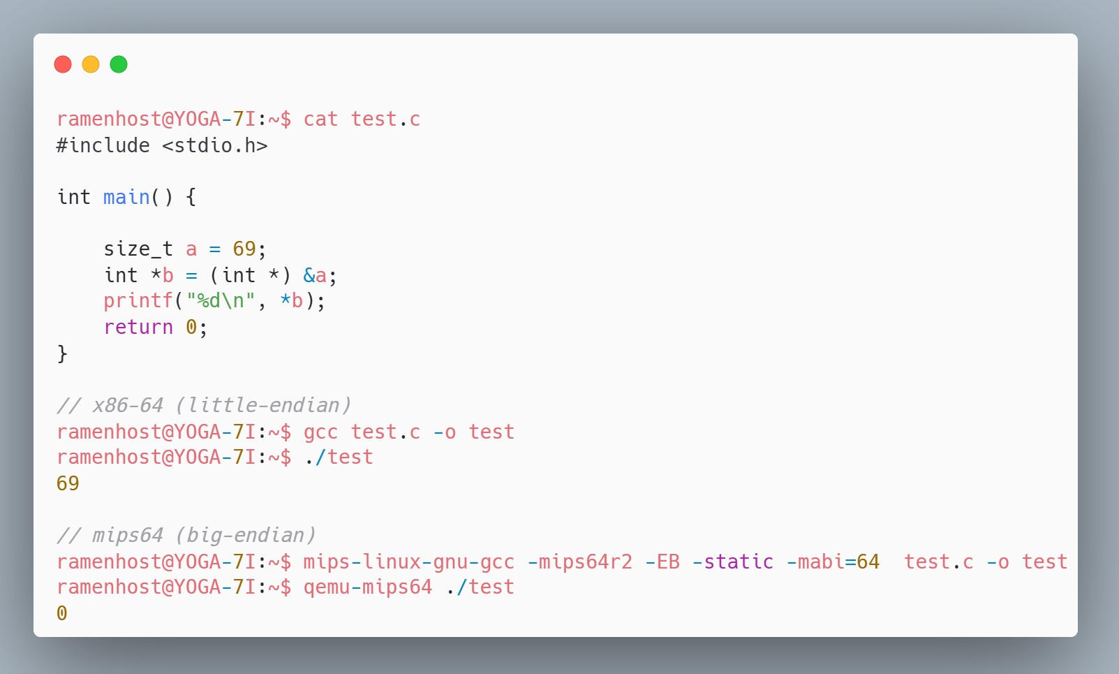 C pointer typecasting issues with big-endian