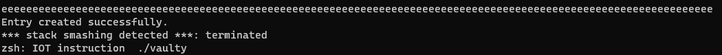 Stack smashing error